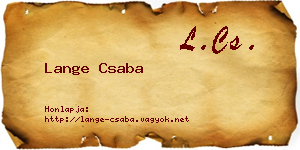 Lange Csaba névjegykártya